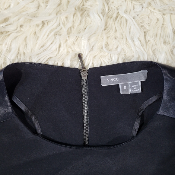 Vince Dresses Vince Shift Dress Leather Panel Black Size Small - Picture 6 of 13